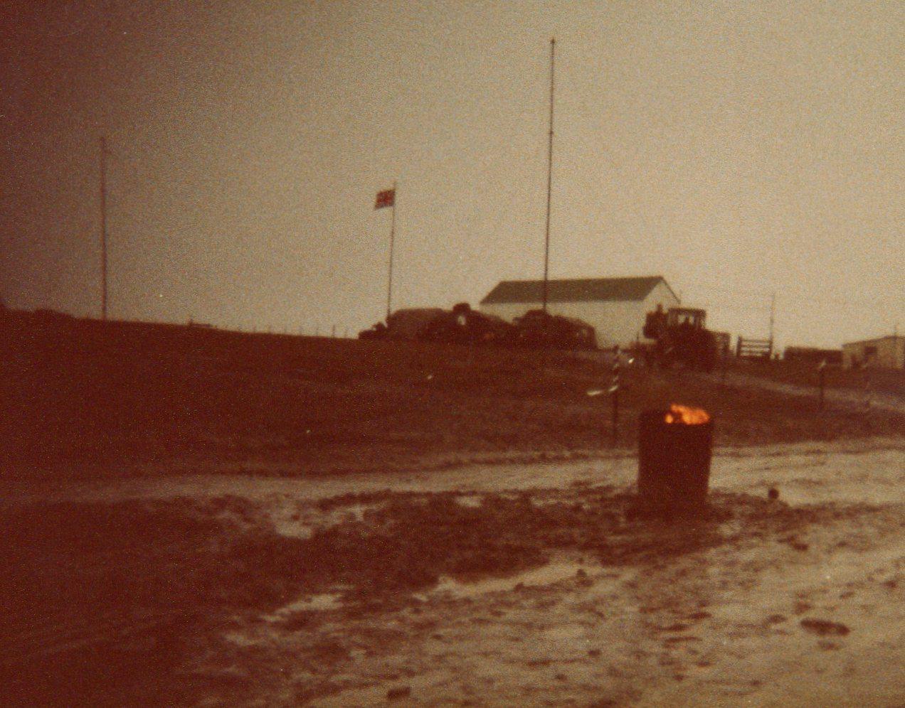 Our detachment at Fitzroy, I still have the Union Flag that is flying on the radio mas Our detachment at Fitzroy, I still have the Union Flag that is flying on the radio mas